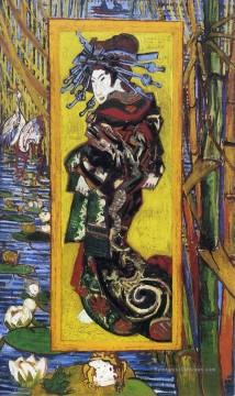 Japonaiserie Oiran d’après Kesai Eisen Vincent van Gogh Peinture à l'huile